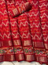 Wow Bandhej Pure Candy Cotton Silk With Jequrd Boder Saree Suppliers In India